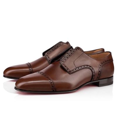 Christian Louboutin Curry Calf Derby Derby Herren Braun | AT-70971