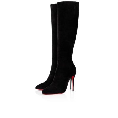Christian Louboutin Eloise Botta 100 100 Veau Velours Boots Stiefel Damen Schwarz | AT-60759