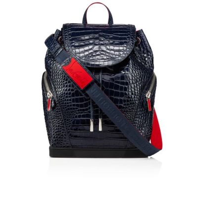 Christian Louboutin Explorafunk S Creative Leder Backpack Rucksäcke Herren Blau | AT-38031