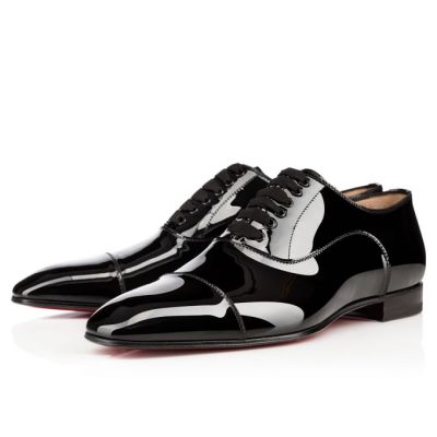 Christian Louboutin Greggo 000 Lack Oxford Oxfords Schuhe Herren Schwarz | AT-61772