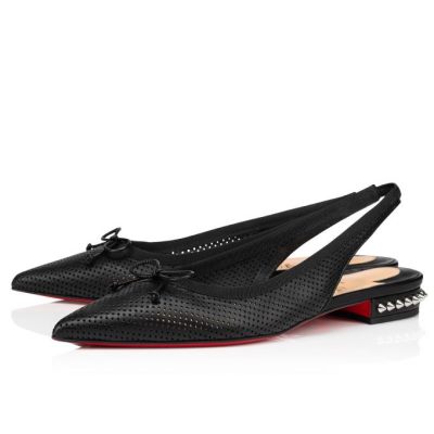 Christian Louboutin Hall Sling Nappa Flats Flats Damen Schwarz | AT-05606