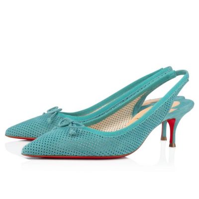 Christian Louboutin Hall Sling Pump 55 Veau Velours Pumps Pumps Damen Blau | AT-32666