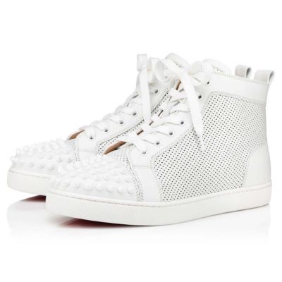 Christian Louboutin Lou Spikes Calf Sneakers Sneakers Damen Weiß | AT-34367