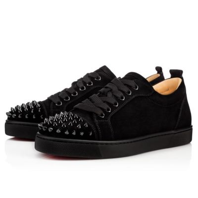 Christian Louboutin Louis Junior Sp 000 Veau Velours Sneakers Sneakers Damen Schwarz | AT-05567
