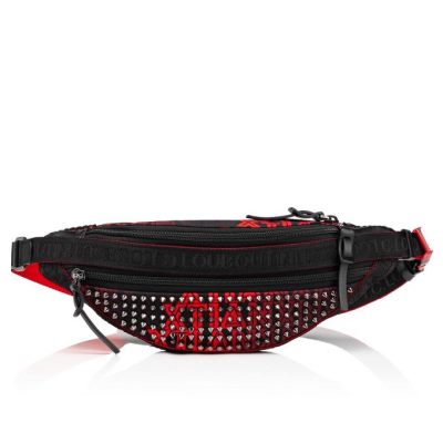 Christian Louboutin Parisnyc Sling Bag Creative Fabric Bum Bags Bum Bags Herren Schwarz Rot Silber | AT-01181
