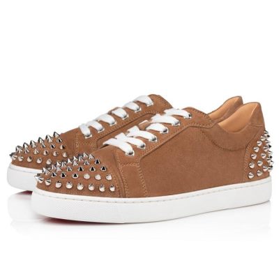 Christian Louboutin Vieira 2 Orlato Fennec Veau Velours Sneakers Sneakers Damen Khaki | AT-03691